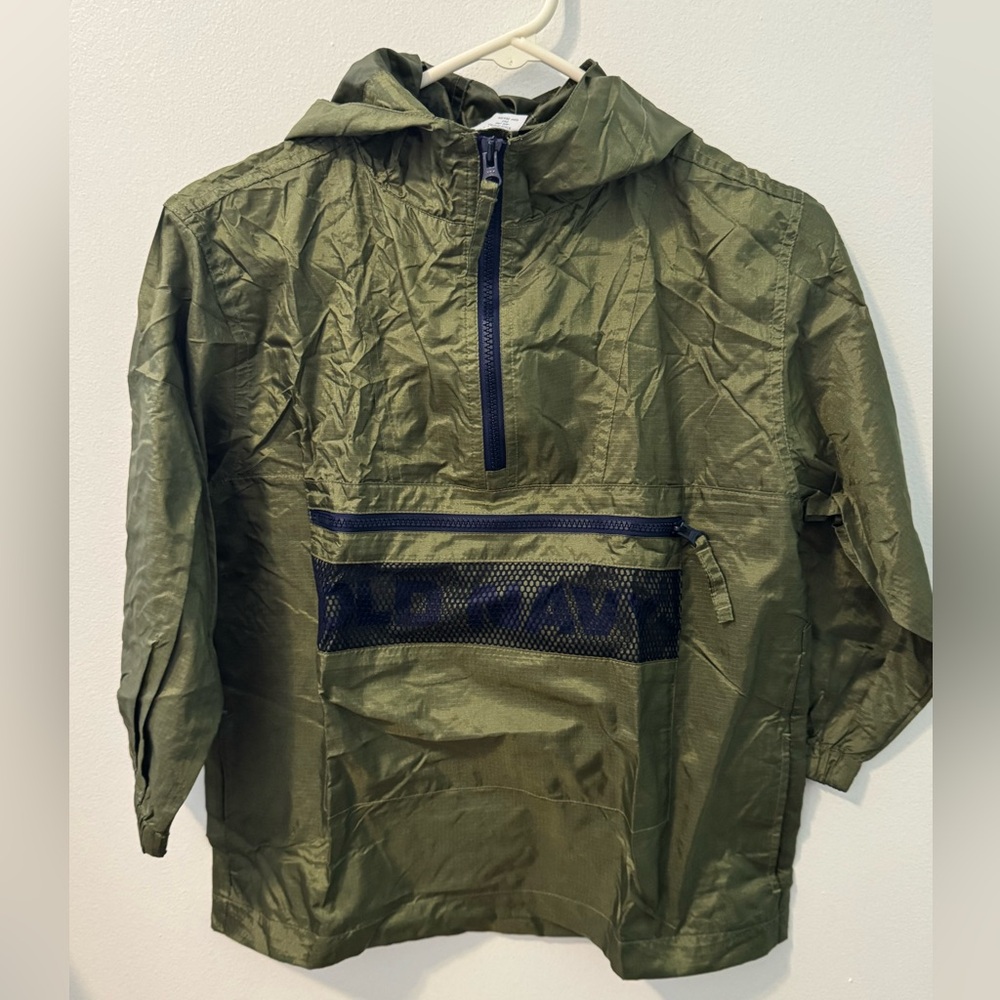 Kids Old Navy Olive Green Nylon Jacket Size 6/7